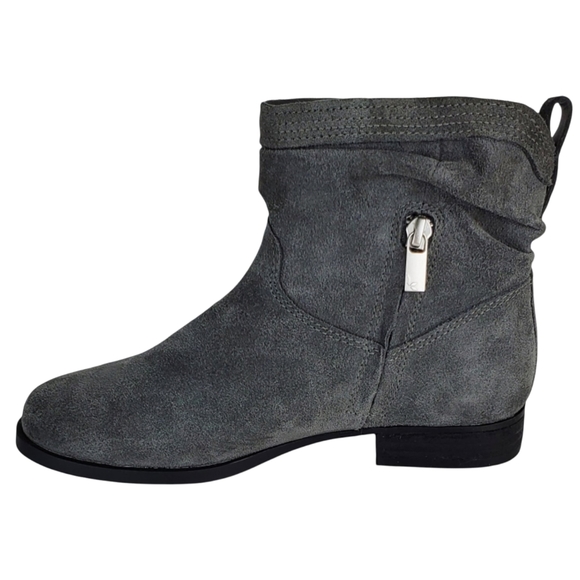 New koolaburra ugg lorelei suede ankle bootie stone gray zip up western cowgirl - Picture 7 of 15